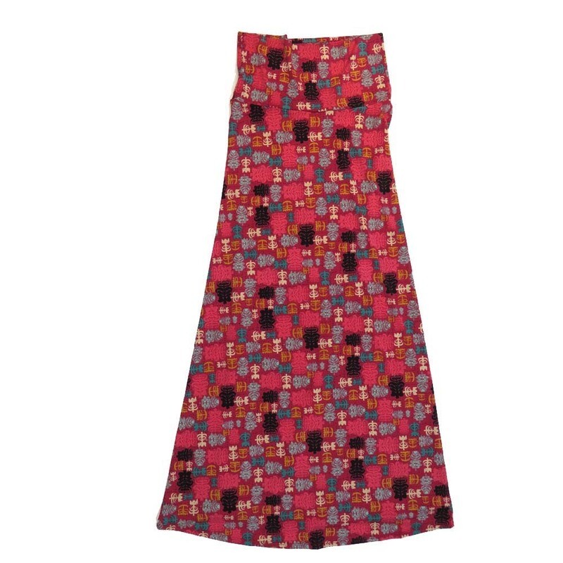 LuLaRoe Maxi b X-Small XS Geometric Incan Figures A-Line Flowy Skirt fits Adult Women sizes 2-4  XS-240