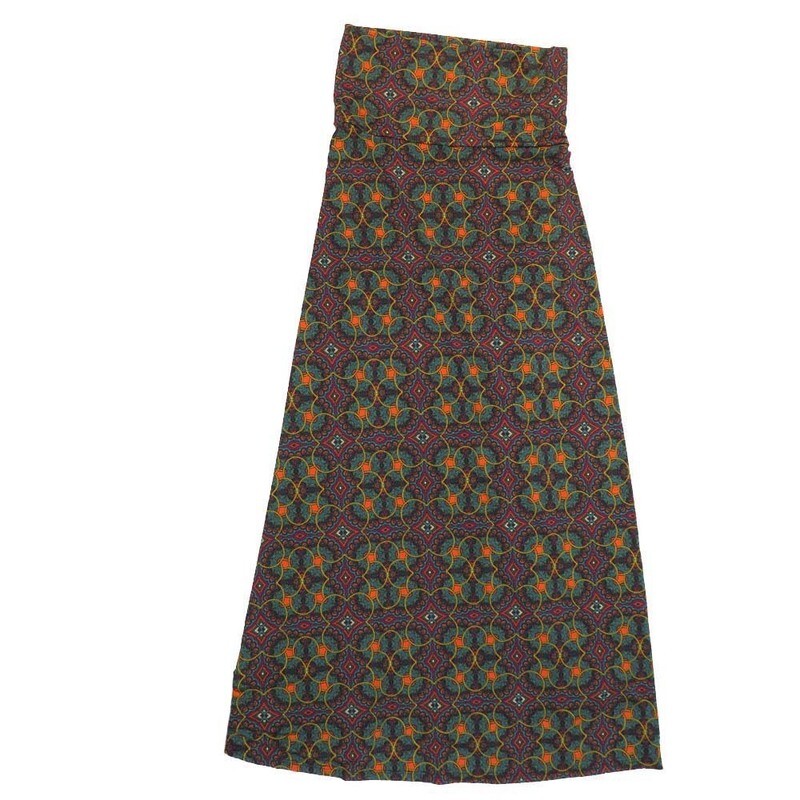 LuLaRoe Maxi b X-Small XS Geometric Mandalas A-Line Flowy Skirt fits Adult Women sizes 2-4  XS-242