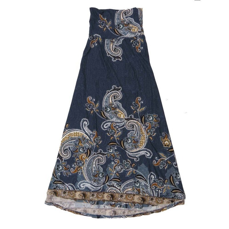 LuLaRoe Maxi b X-Small XS Paisley Gray Black Green White A-Line Flowy Skirt fits Adult Women sizes 2-4  XS-300-B.JPG