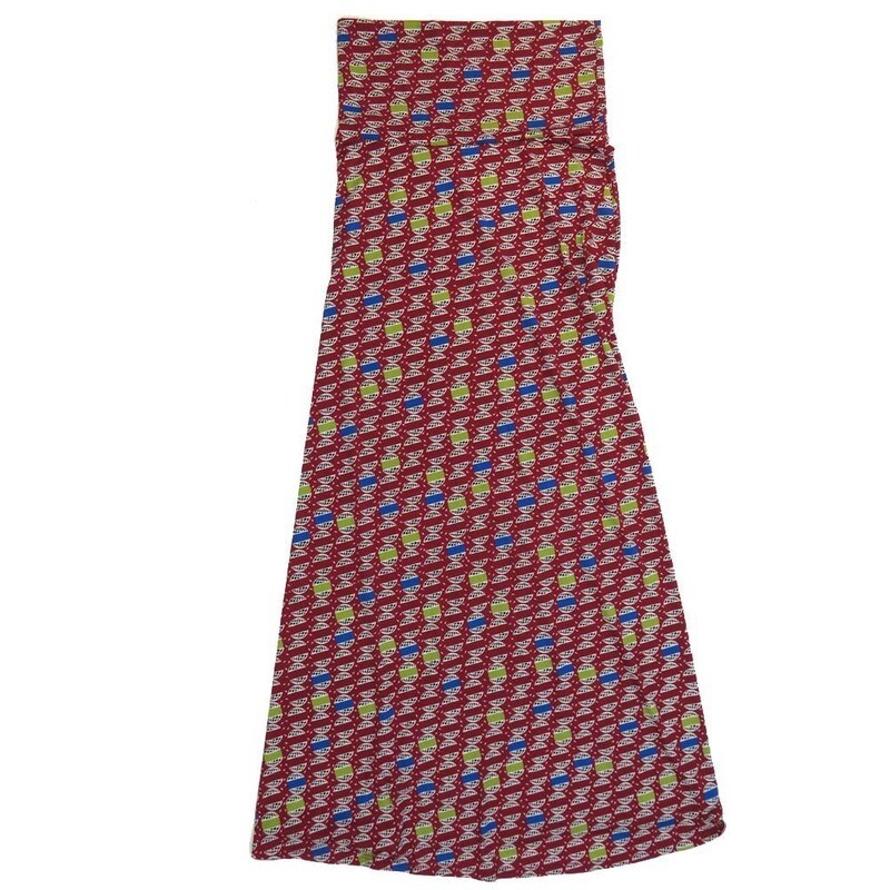 LuLaRoe Maxi b X-Small XS Polka Dot Globes A-Line Flowy Skirt fits Adult Women sizes 2-4  XS-216