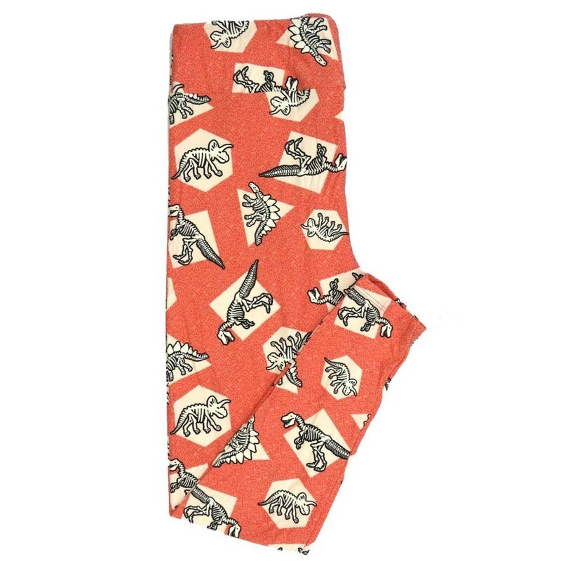 LuLaRoe Tall Curvy TC Dinosaur T-Rex Stegosaurus Triceratops Geometric Leggings fits Adult Women sizes 12-18 7078-C2