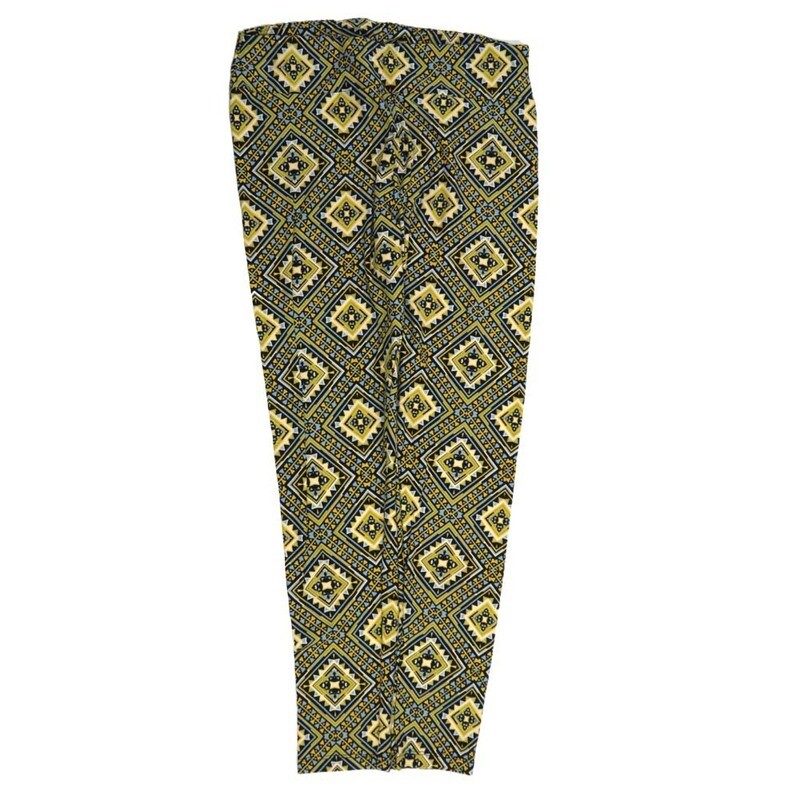 LuLaRoe Tall Curvy TC Paisley Mandala Gods Eye Checkerboard Yellow Blue Black White Buttery Soft Leggings fits Adult Women sizes 12-18  7074-R