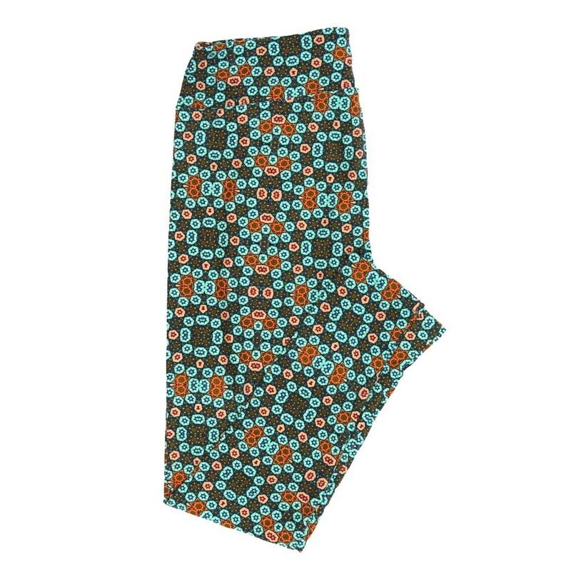 LuLaRoe Tall Curvy TC Hexagon Mandala Polka Dot Leggings fits Adult Women sizes 12-18 7079-S