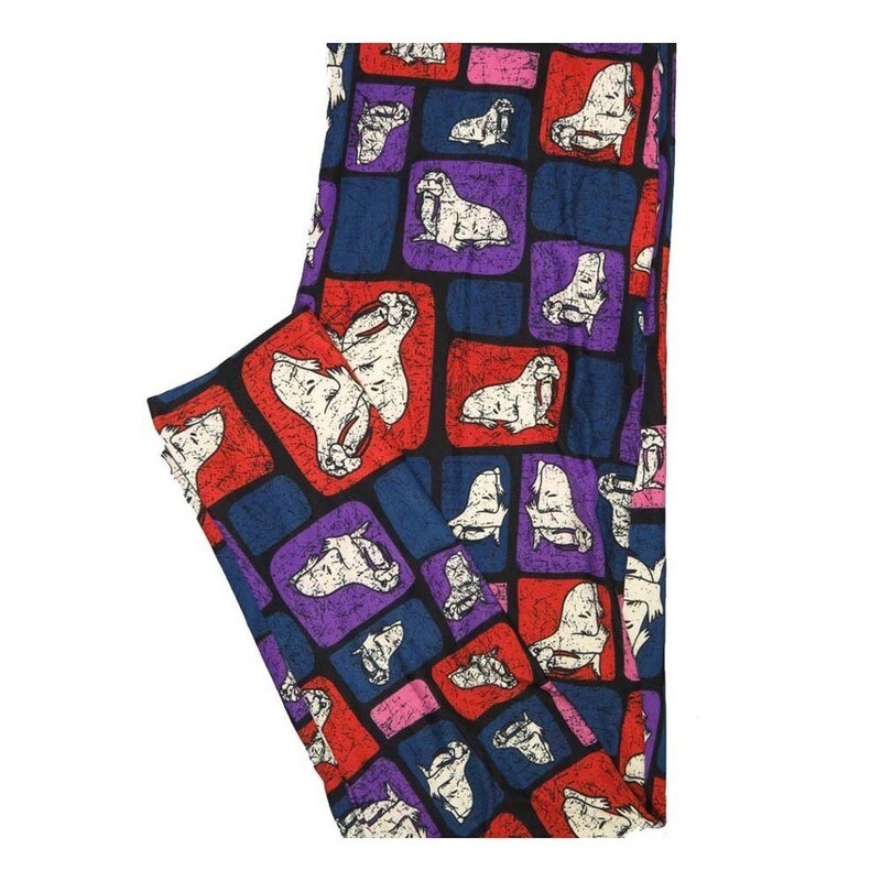 LuLaRoe Tall Curvy TC Walrus Black Red Blue White Buttery Soft Leggings fits Women 12-18