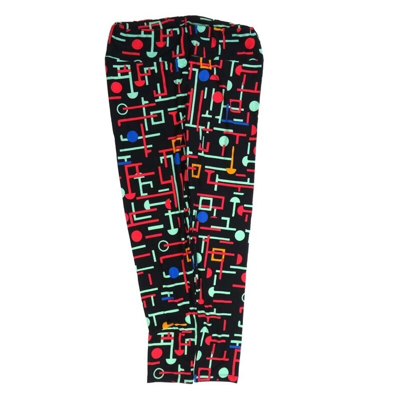 LuLaRoe Tall Curvy TC Polka Dots Geometric Black Blue Green White Buttery Soft Leggings fits Adult Women sizes 12-18  7074-I