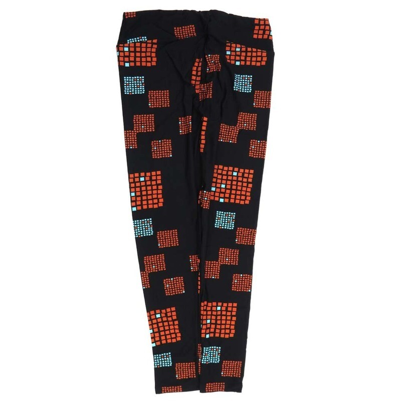 LuLaRoe Tall Curvy TC Polka Dots Squares Blocks Black White Red Buttery Soft Leggings fits Adult Women sizes 12-18  7074-O