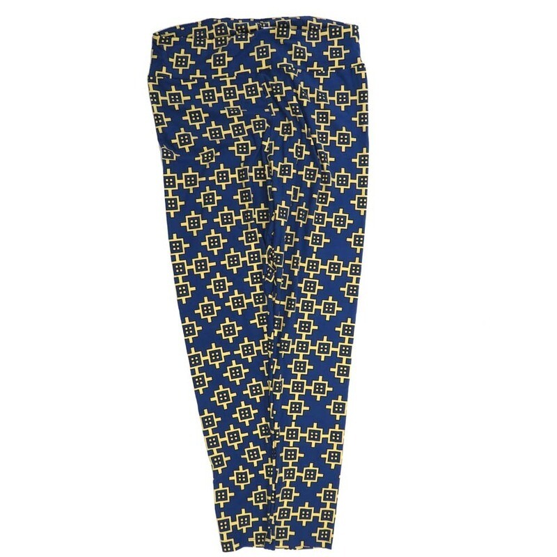 LuLaRoe Tall Curvy TC Polka Dots Squares Blue Cream Red Buttery Soft Leggings fits Adult Women sizes 12-18  7074-E