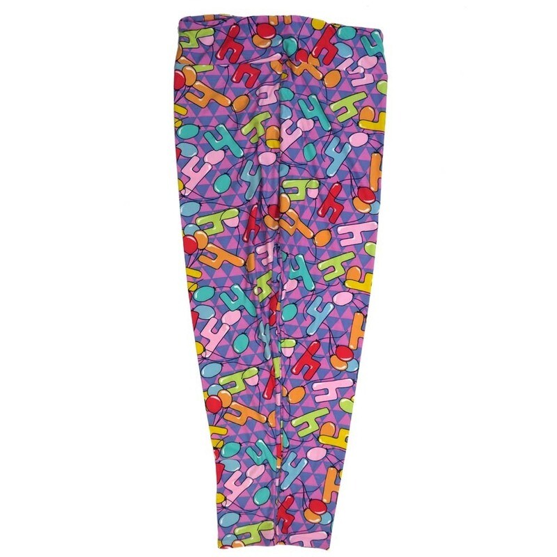 LuLaRoe Tall Curvy TC Americana USA Happy 4th Blue Green Pink Orange Buttery Soft Leggings fits Adult Women sizes 12-18  7076-ZA