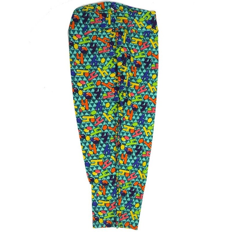 LuLaRoe Tall Curvy TC Americana USA Happy 4th Blue Yellow Green Orange Buttery Soft Leggings fits Adult Women sizes 12-18  7076-Z
