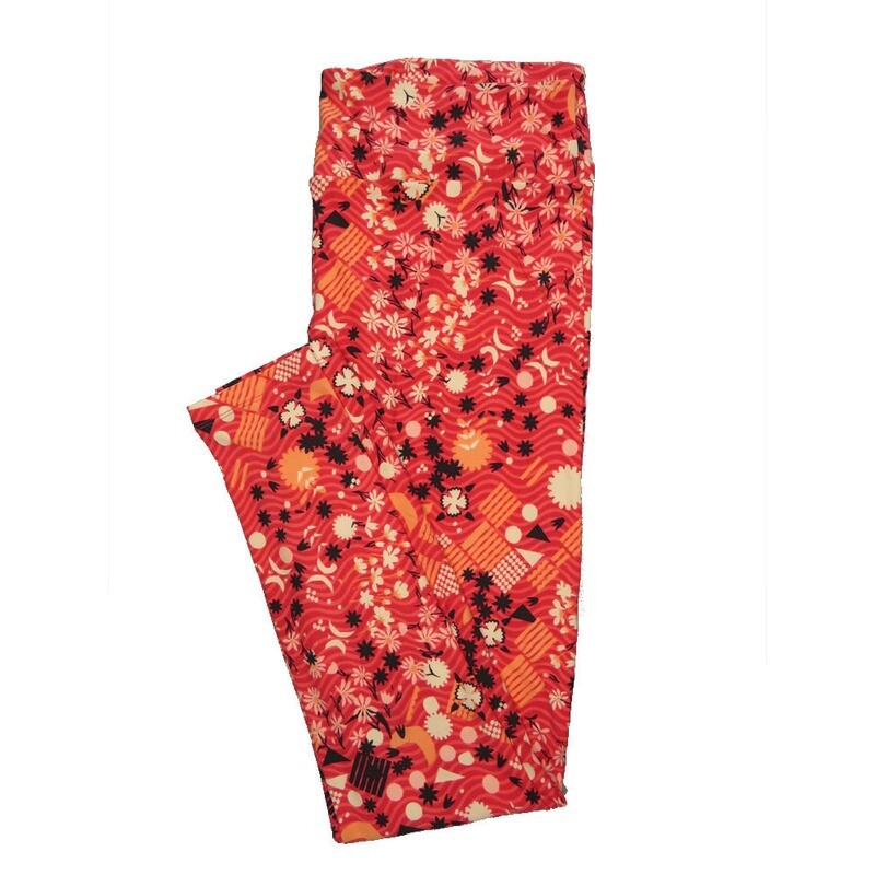 LuLaRoe Tall Curvy TC Buttery Soft Leggings Floral fits Adult Women sizes 12-18  TC-7020-A3