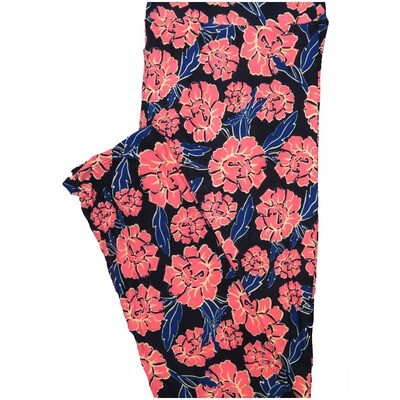 LuLaRoe Tall Curvy TC Black Purple Pink Floral Buttery Soft Leggings fits Adult Women sizes 12-18