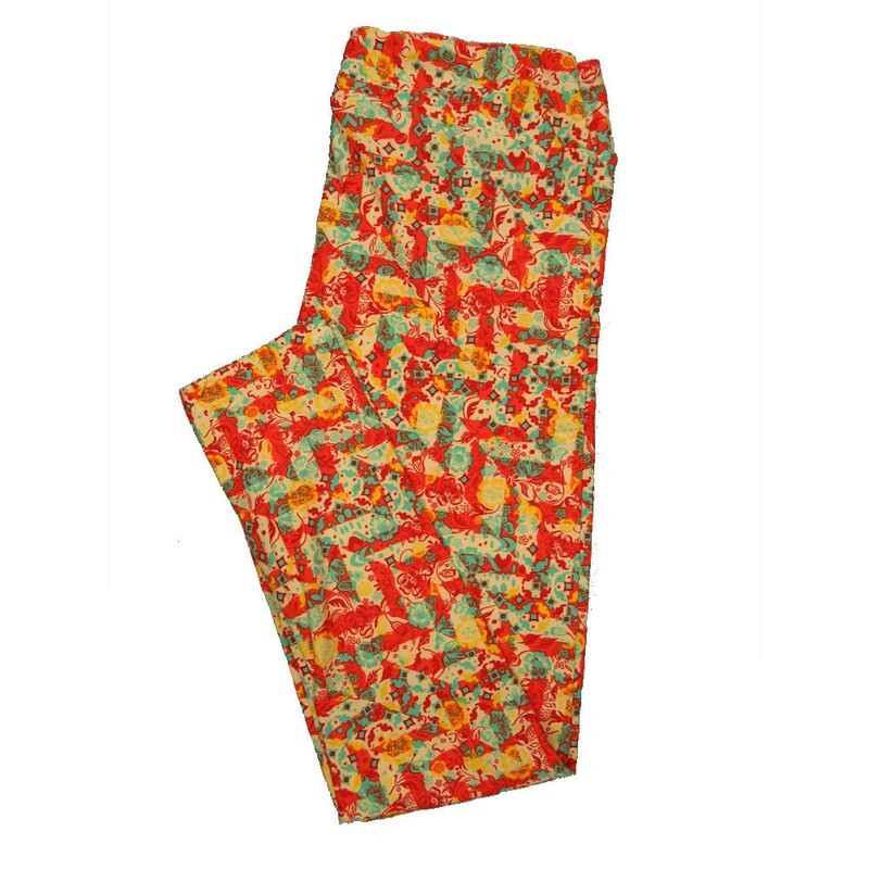 LuLaRoe Tall Curvy TC Buttery Soft Leggings Floral fits Adult Women sizes 12-18  TC-7021-R