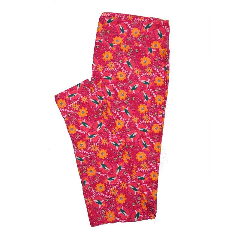 LuLaRoe Tall Curvy TC Buttery Soft Leggings Floral fits Adult Women sizes 12-18  TC-7024-G3