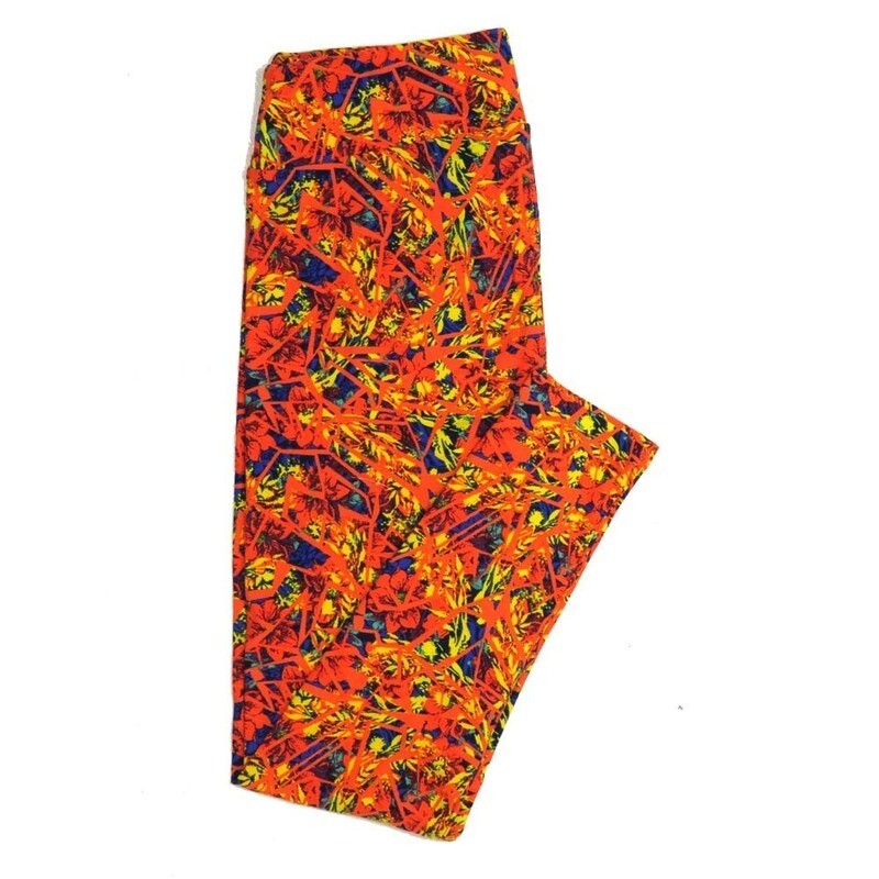 LuLaRoe Tall Curvy TC Floral Geometric Buttery Soft Leggings fits Adult Women sizes 12-18   TC-7388-X2