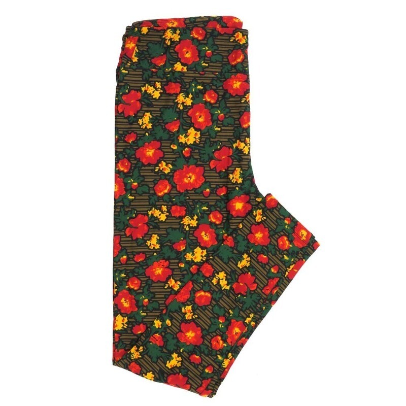 LuLaRoe Tall Curvy TC Floral TC-7066-K Buttery Soft Leggings fits Adult Women sizes 12-18