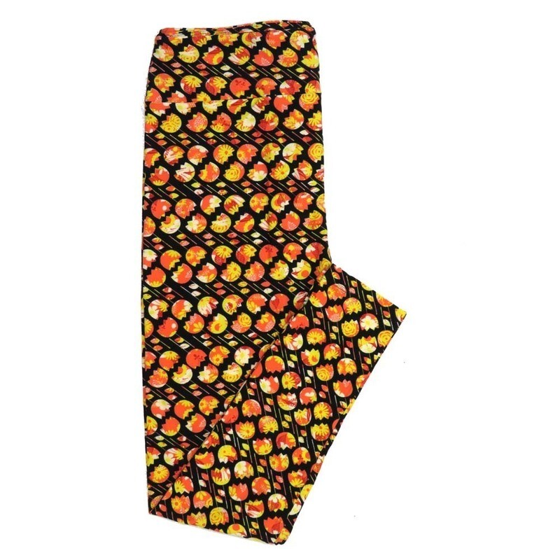 LuLaRoe Tall Curvy TC Floral Tulips Stripe TC-7066-C2 Buttery Soft Leggings fits Adult Women sizes 12-18