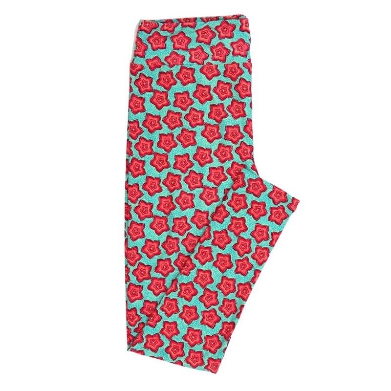 LuLaRoe Tall Curvy TC Forget Me Nots Floral Polka Dot Leggings fits Adult Women sizes 12-18 7079-N