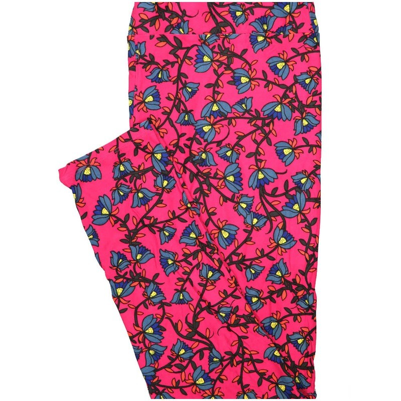 LuLaRoe Tall Curvy TC Pink Black Purple Green Floral Buttery Soft Leggings fits Adult Women sizes 12-18  TC-7228-C20