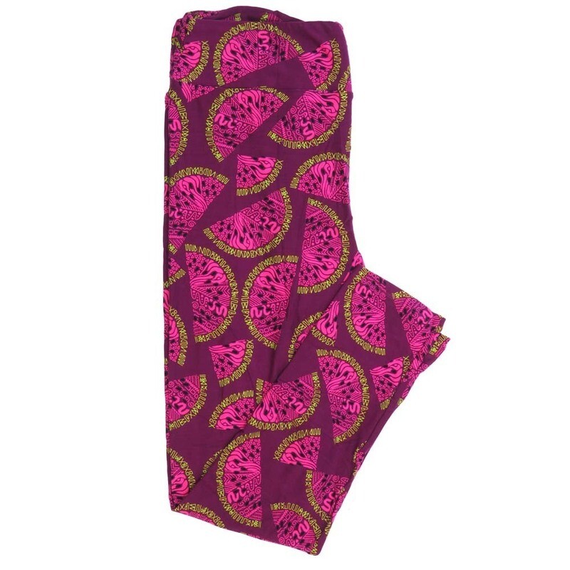 LuLaRoe Tall Curvy TC Fruit Slices Geometric TC-7069-R Buttery Soft Leggings fits Adult Women sizes 12-18