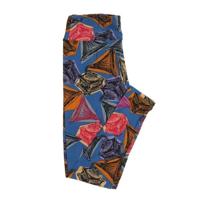 LuLaRoe Tall Curvy TC Old School Phonographs Record Players Buttery Soft Leggings fits Adult Women sizes 12-18   TC-7350-G