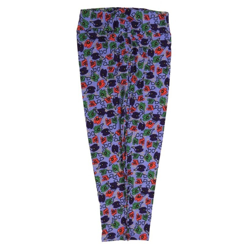 LuLaRoe Tall Curvy TC Telephones Rotary Dial Old School Blue Purple black Buttery Soft Leggings fits Adult Women sizes 12-18  7076-ZB