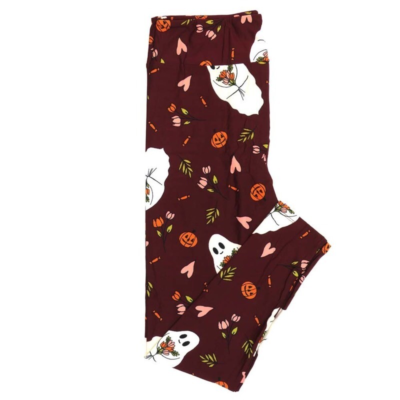 LuLaRoe Tall Curvy (TC) Halloween Ghosts Hearts Floral Pumpkins Jack-O-Lanterns Maroon Black Orange White Green Buttery Soft Leggings 7090-B15 fits Adult Women sizes 12-18 LuLaRoe Tall Curvy (TC) Halloween Ghosts Hearts Floral Pumpkins Jack-O-Lanterns Maroon Black Orange White Green Buttery Soft Leggings 7090-B15 fits Adult Women sizes 12-18