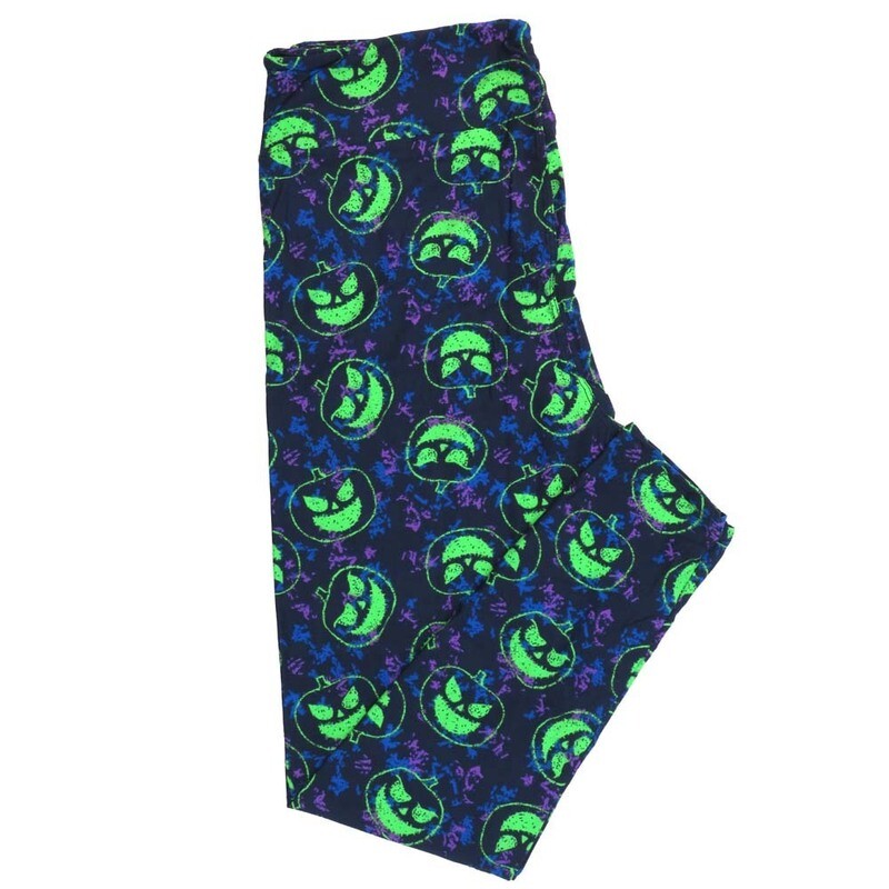 LuLaRoe Tall Curvy (TC) Halloween Pumpkins JackOLanterns Purple Blue Black Green Buttery Soft Leggings 7086-A18 fits Adult Women sizes 12-18 LuLaRoe Tall Curvy (TC) Halloween Pumpkins JackOLanterns Purple Blue Black Green Buttery Soft Leggings 7086-A18 fits Adult Women sizes 12-18