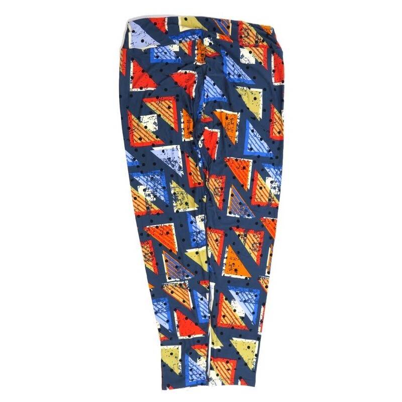 LuLaRoe Tall Curvy TC Triangle Blue Black White Yellow Green Red Buttery Soft Leggings fits Adult Women sizes 12-18  7074-K