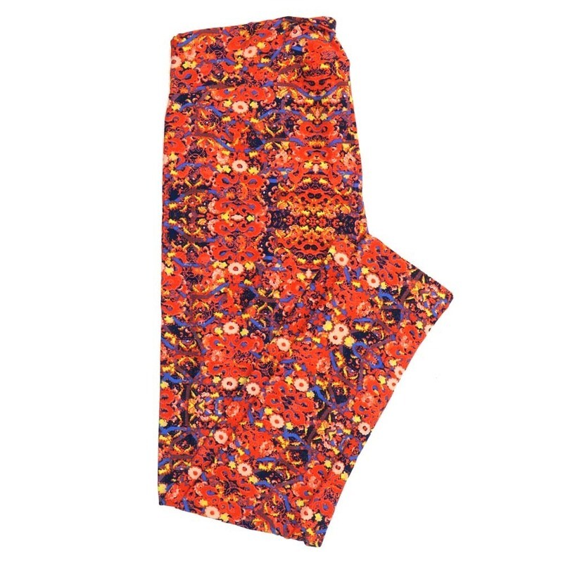 LuLaRoe Tall Curvy TC Trippy 70s Floral Leggings fits Adult Women sizes 12-18  7400-N  QQQ