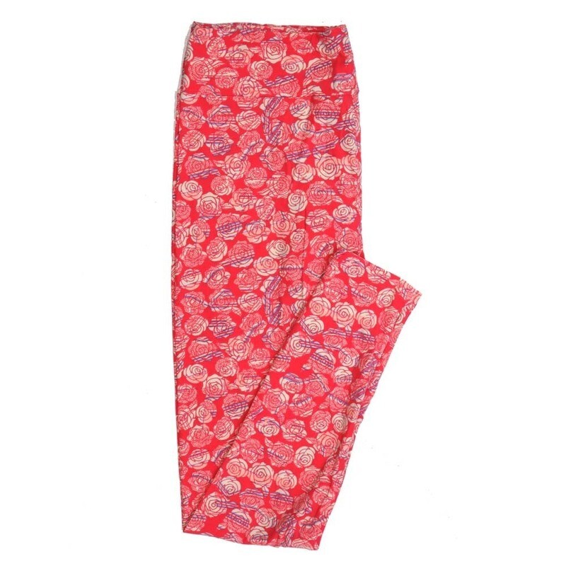 LuLaRoe Tall Curvy TC Roses Buttery Soft Leggings fits Adult Women sizes 12-18   TC-7355-M
