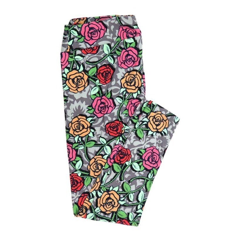 LuLaRoe Tall Curvy TC Roses Floral Buttery Soft Leggings fits Adult Women sizes 12-18   TC-7355-F4