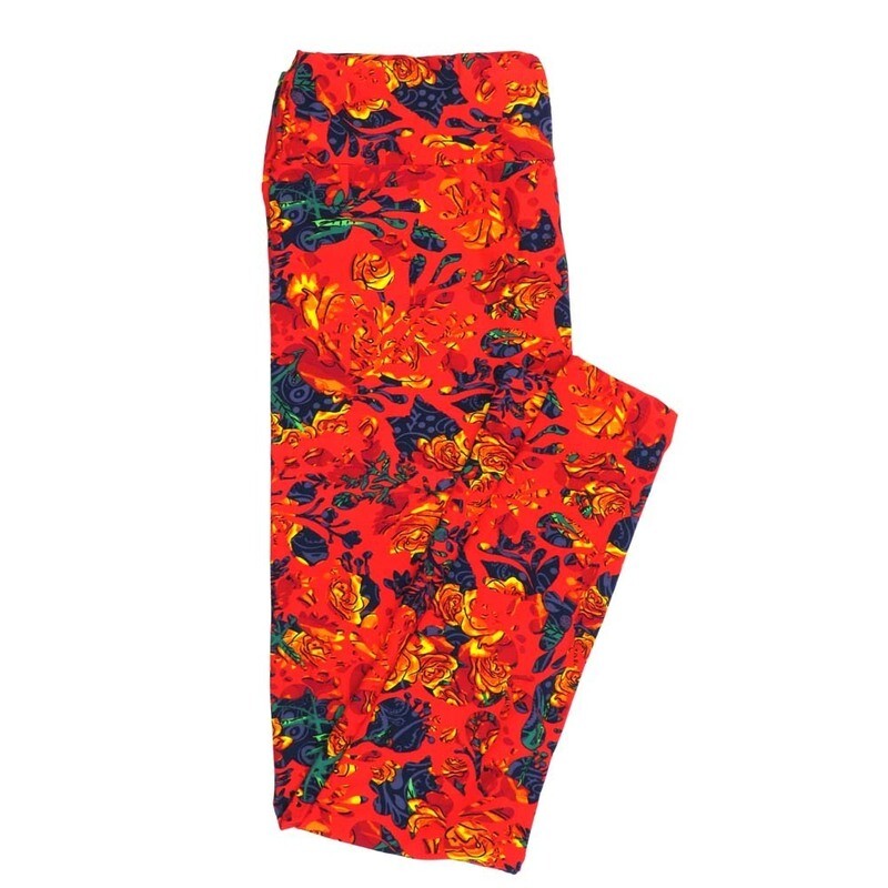 LuLaRoe Tall Curvy TC Roses Paisley Leggings fits Adult Women sizes 12-18  7400-I  QQQ