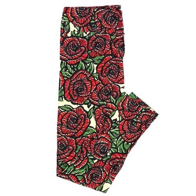 LuLaRoe Tall Curvy TC Roses Twisted Abstract TC-7068-B2 Buttery Soft Leggings fits Adult Women sizes 12-18