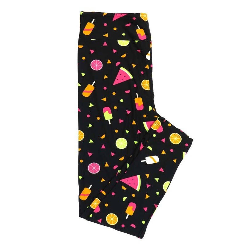 LuLaRoe Tall Curvy (TC) Popsicles Watermelon Fruit Slices Black Pink Yellow Green Polka Dot Buttery Soft Leggings 7337-D23-376123 fits Adult Women sizes 12-18 LuLaRoe Tall Curvy (TC) Popsicles Watermelon Fruit Slices Black Pink Yellow Green Polka Dot Buttery Soft Leggings 7337-D23-376123 fits Adult Women sizes 12-18