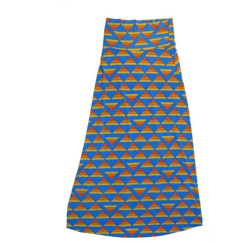 LuLaRoe Maxi c Small S Geometric Traingles A-Line Flowy Skirt fits Adult Women sizes 6-8  SMALL-211