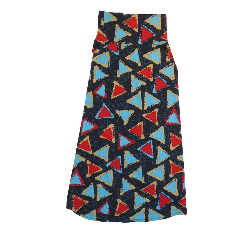 LuLaRoe Maxi c Small S Geometric Traingles A-Line Flowy Skirt fits Adult Women sizes 6-8  SMALL-214
