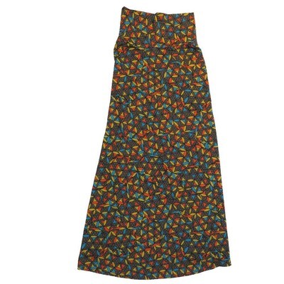 LuLaRoe Maxi c Small S Geometric Trippy 70s Psychedelic A-Line Flowy Skirt fits Adult Women sizes 6-8 SMALL-221