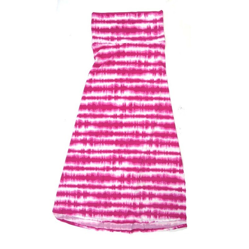 LuLaRoe Maxi c Small S Shibori Style Stripe Pink White A-Line Flowy Skirt fits Adult Women sizes 6-8  SMALL-302.JPG