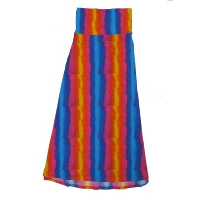 LuLaRoe Maxi c Small S Vertical Rainbow Tye Dye Stripe A-Line Flowy Skirt fits Adult Women sizes 6-8 SMALL-303-B.JPG