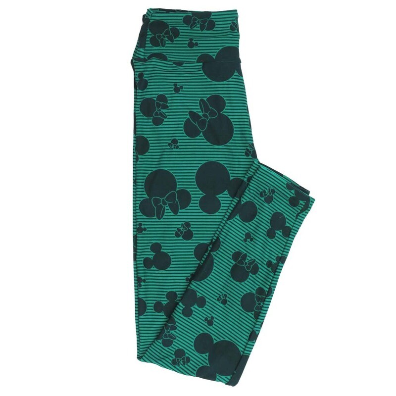 LuLaRoe One Size OS Disney Mickey and Minnie Mouse Micro Stripe Leggings fits adult sizes 2-10 4500-Y2