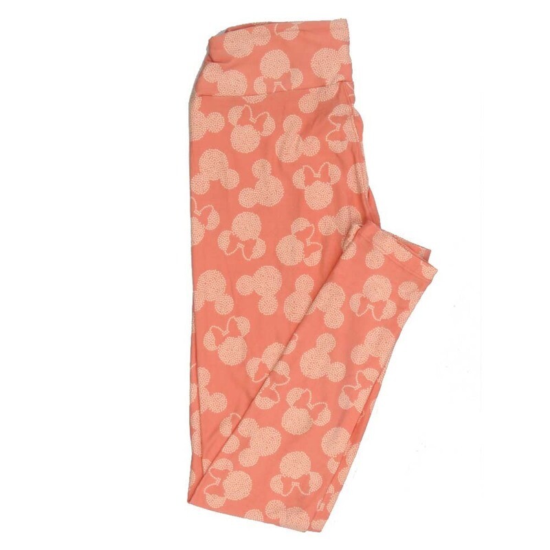LuLaRoe One Size OS Disney Mickey and Minnie Mouse Silhouette Micro Polka Leggings fits adult sizes 2-10 4500-V