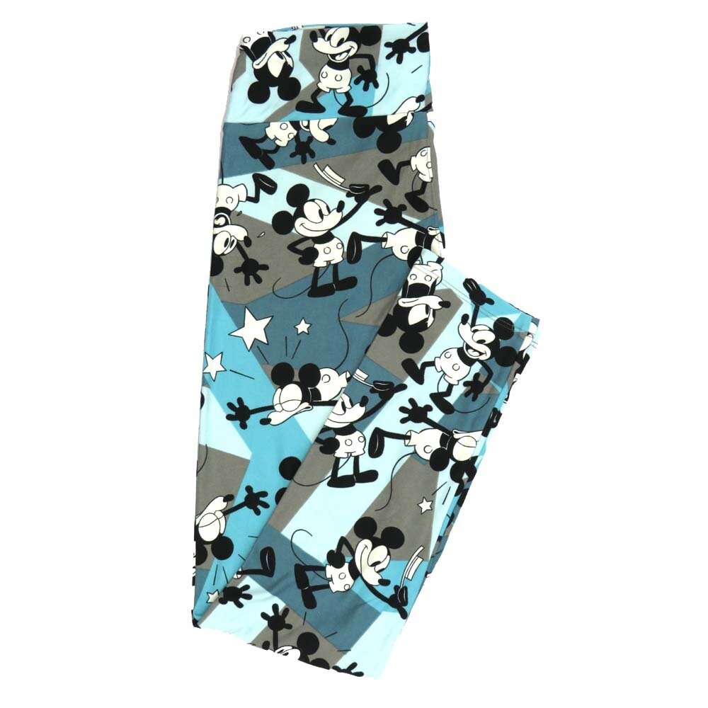 LuLaRoe One Size OS Disney Mickey Mouse Tipping His Hat Smiling Furious Geometric Leggings fits adult sizes 2-10 4508-D