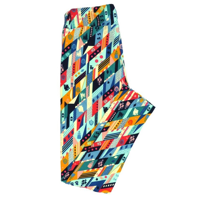 LuLaRoe One Size OS Disney Castles Magic Kingdom Its a Small World Leggings fits adult sizes 2-10 4501-C2