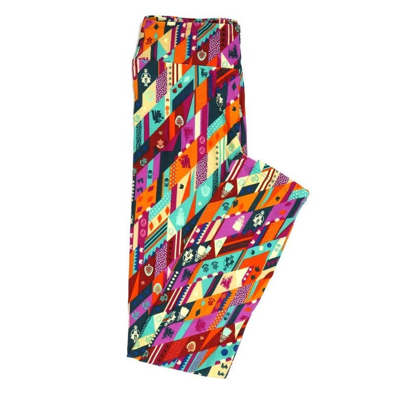 LuLaRoe One Size OS Disney Castles Magic Kingdom Its a Small World Leggings fits adult sizes 2-10 4501-B4
