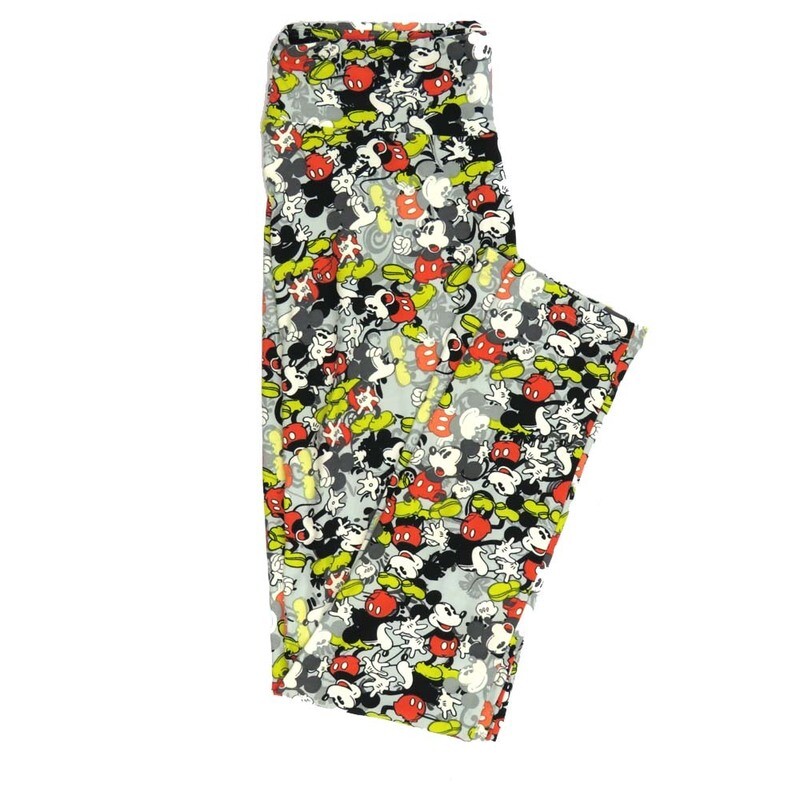 LuLaRoe One Size OS Disney Mickey Mouse Emotional Collage Leggings fits adult sizes 2-10 4508-M