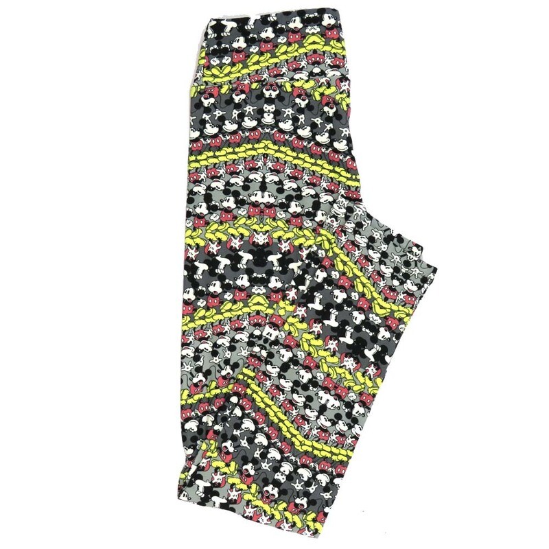 LuLaRoe One Size OS Disney Mickey Mouse Multiple Emotional Wavy Leggings fits adult sizes 2-10 4505-L