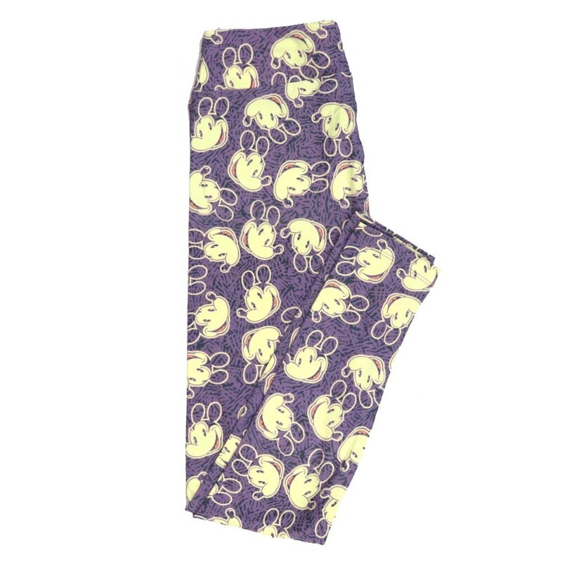 LuLaRoe One Size OS Disney Mickey Mouse OId School Smiling Abstract Geometric Leggings fits adult sizes 2-10 4506-H
