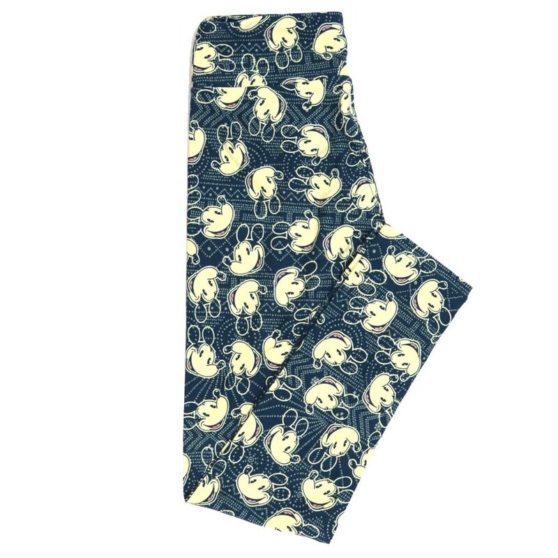 LuLaRoe One Size OS Disney Mickey Mouse OId School Smiling Ornate Polka Dot  Leggings fits adult sizes 2-10 4506-G6