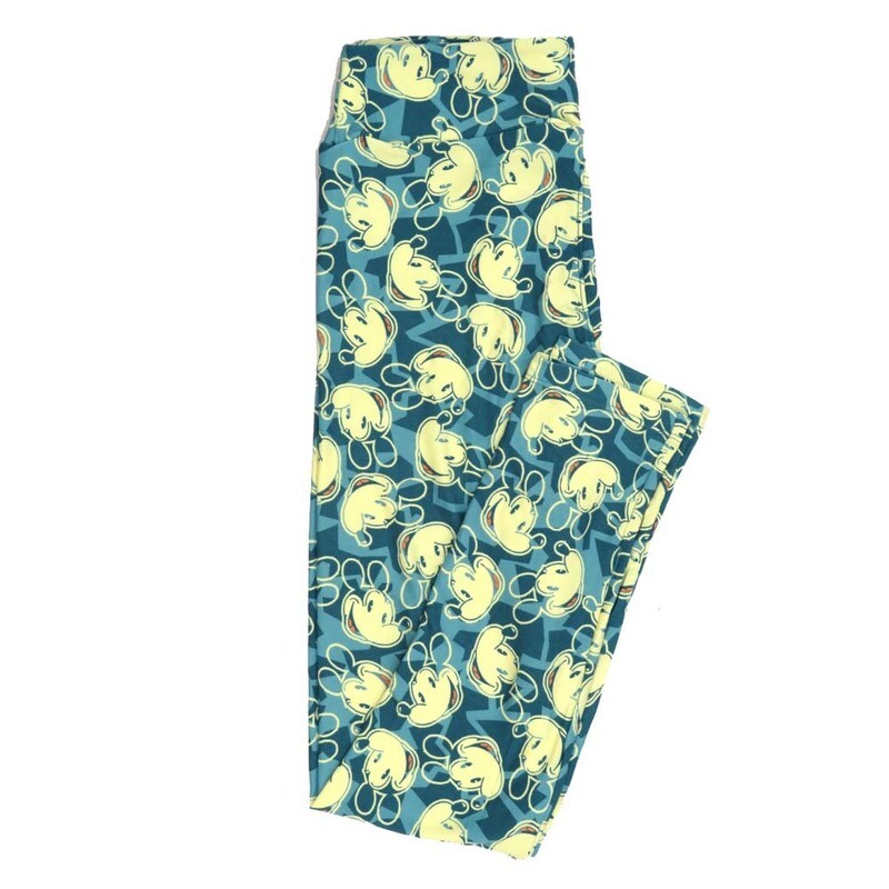LuLaRoe One Size OS Disney Mickey Mouse Old School Smiling Geometric Leggings fits adult sizes 2-10 4507-K