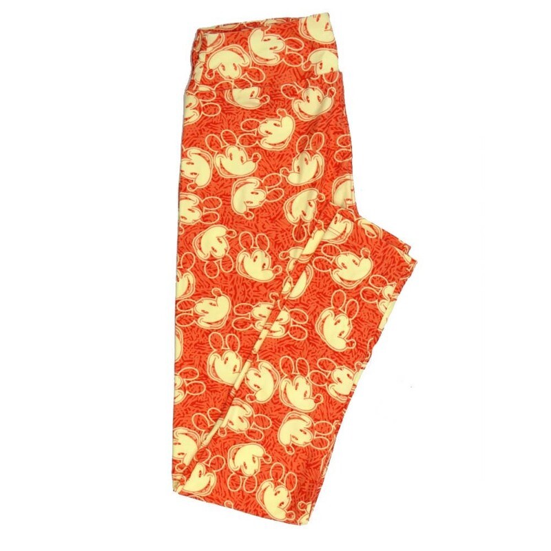 LuLaRoe One Size OS Disney Mickey Mouse OId School Smiling Abstract Geometric Leggings fits adult sizes 2-10 4506-I